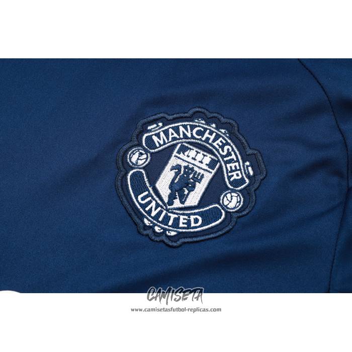 Chandal del Manchester United 2024-2025 Manga Corta Azul - Pantalon Corto
